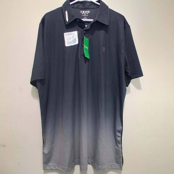 Izod Other - IZOD Golf Mens Large Tall Ombre Polo Shirt Anthracite SwingFlex Stretch 45IG142